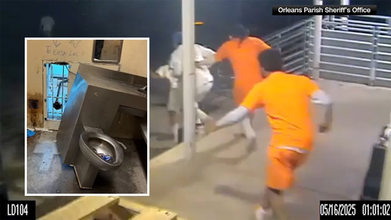 Video shows 10 inmates escape from New Orleans jail through hole in cell wall