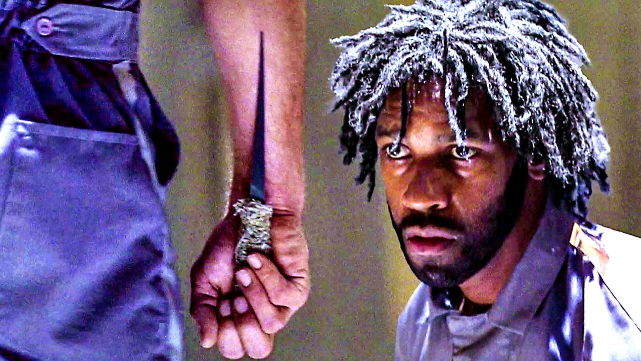 Denzel handles a Skinhead in Prison | Virtuosity | CLIP