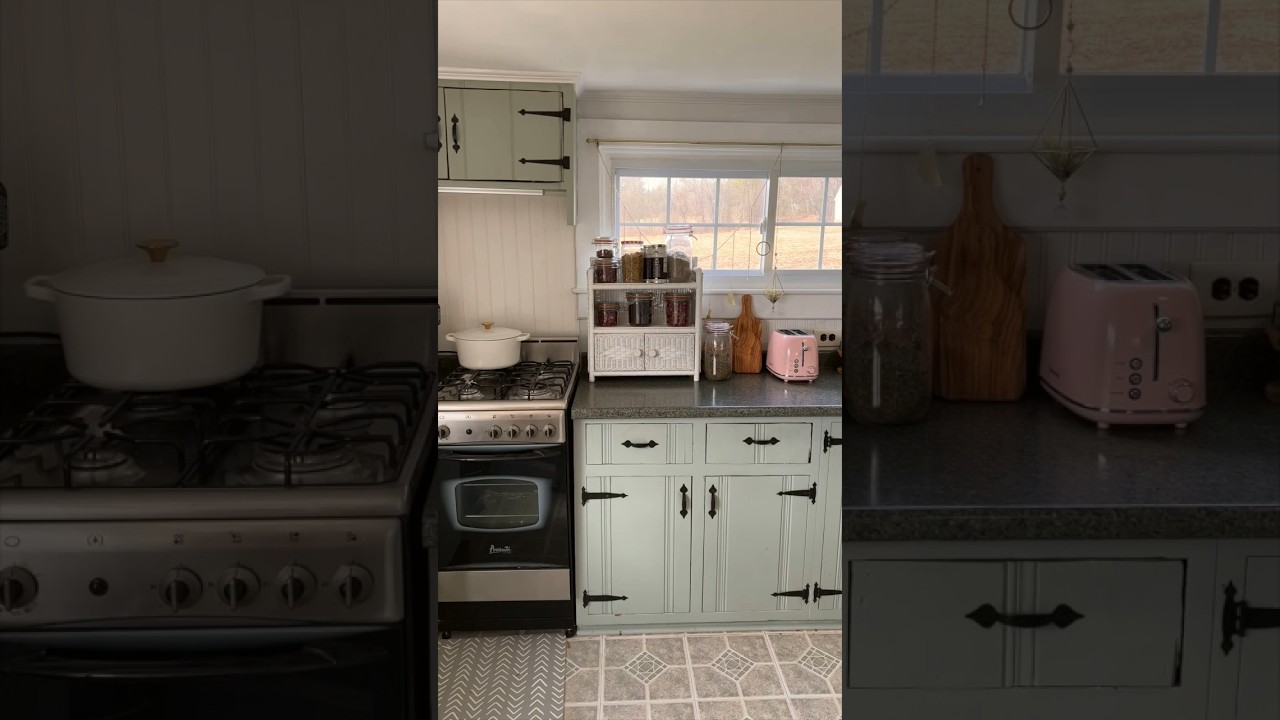 My cozy cottage kitchen 🧺🌿 The full kitchen tour is live on my channel!!
