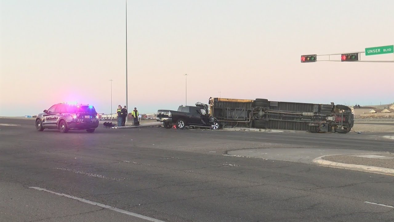 School bus involved in roll over off Albuquerque freeway, no kids present