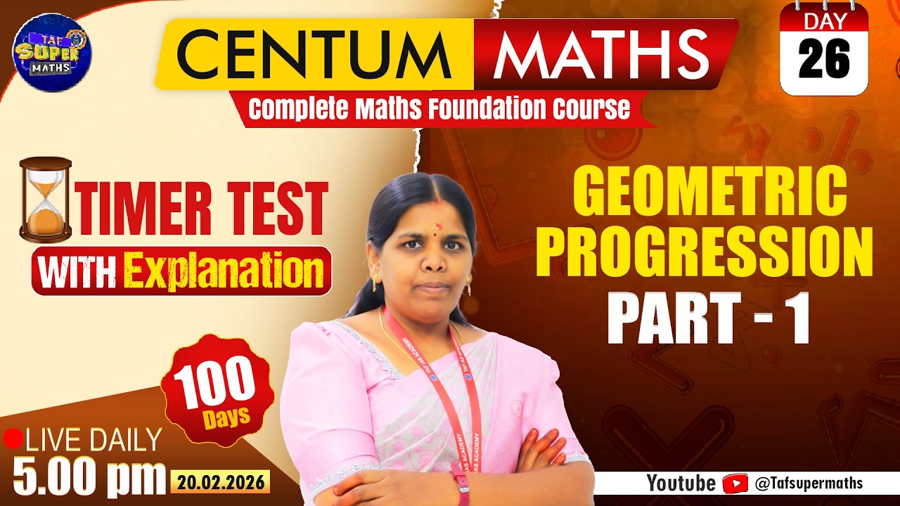 CENTUM MATHS | DAY 26 | G.P PART 01 | TAF