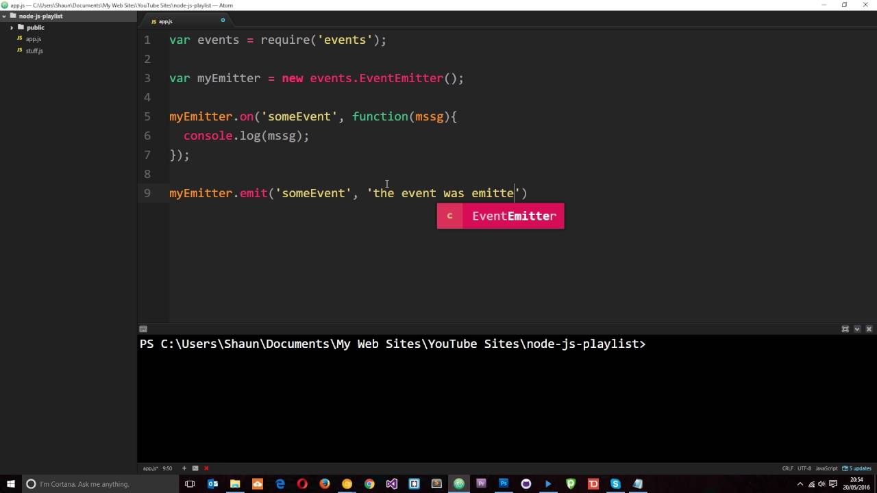 Node JS Tutorial for Beginners #8 - The Node Event Emitter
