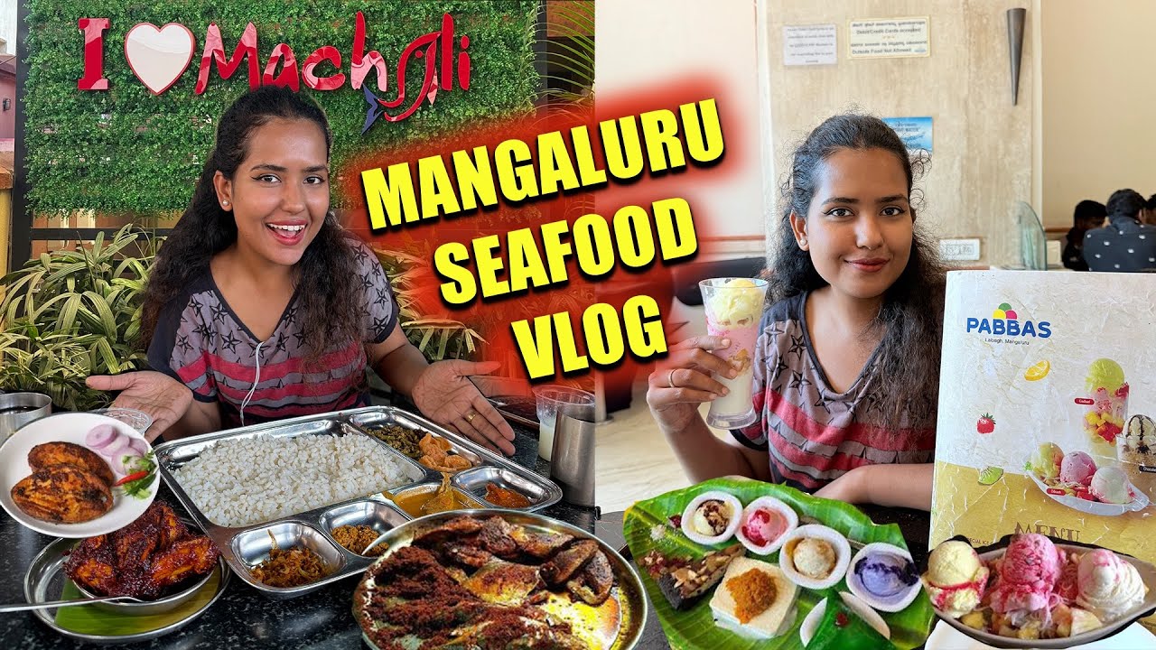 I Explored Mangalore’s Famous SEAFOOD in just 2hours | Machali Seafood Restaurant & Pabbas Ice cream