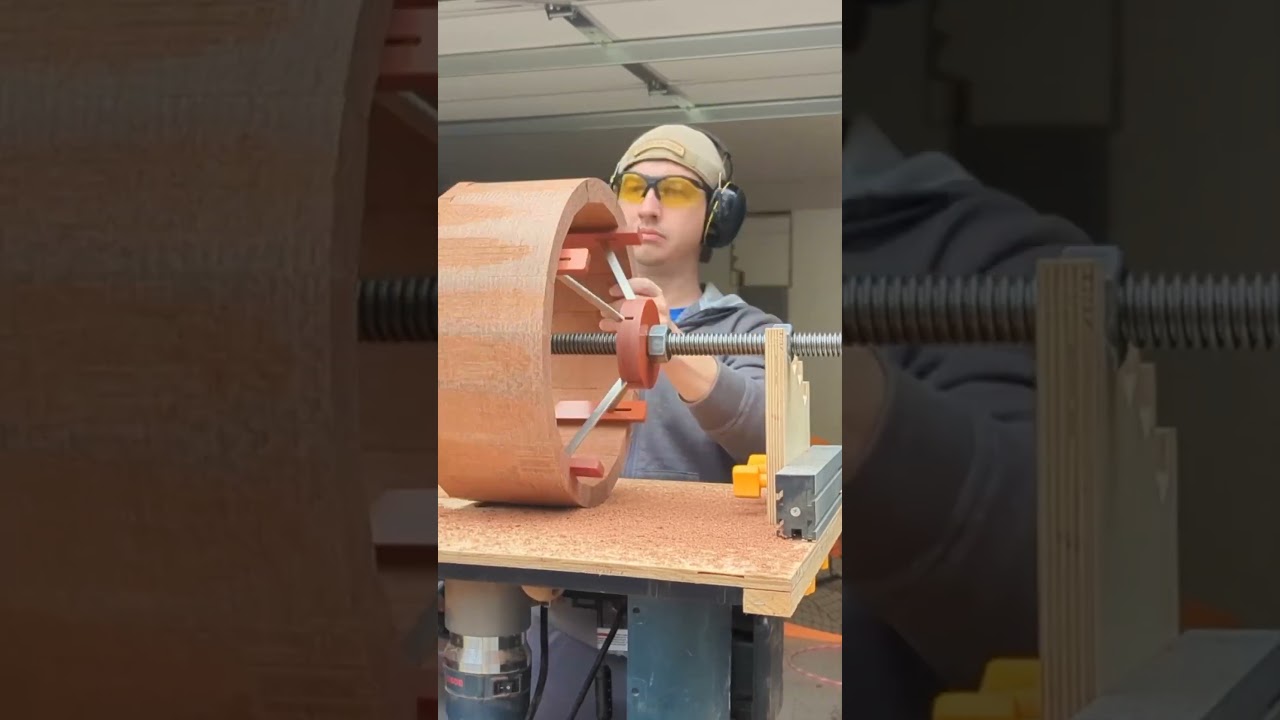 DIY Lacewood Stave Snare Drum Build #drums #shorts  #percussion  #drumming #diy