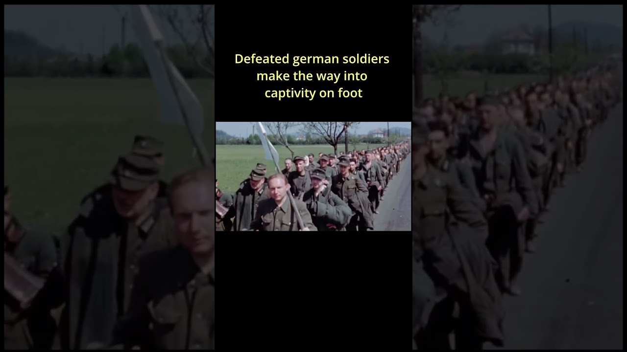 Defeated German Soldiers March into Captivity &ndash; 1945 #history #ww2