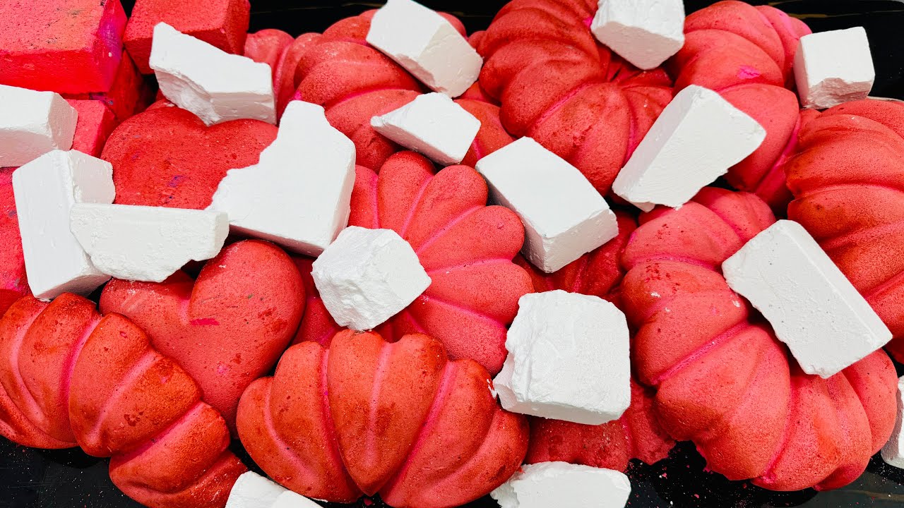 Fresh Gym Chalk & Red Pumpkin Chalk ASMR Crush | Oddly Satisfying ASMR