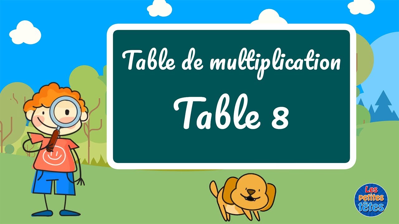 Table de multiplication de 8 + Exercices
