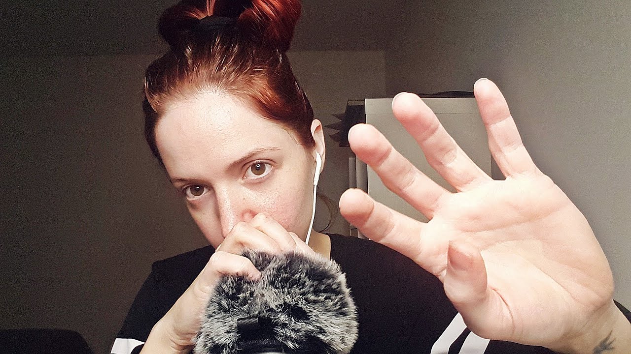 ASMR - pure hand sounds and movements with fluffy mic cover scratching + whispering - dry sensitive