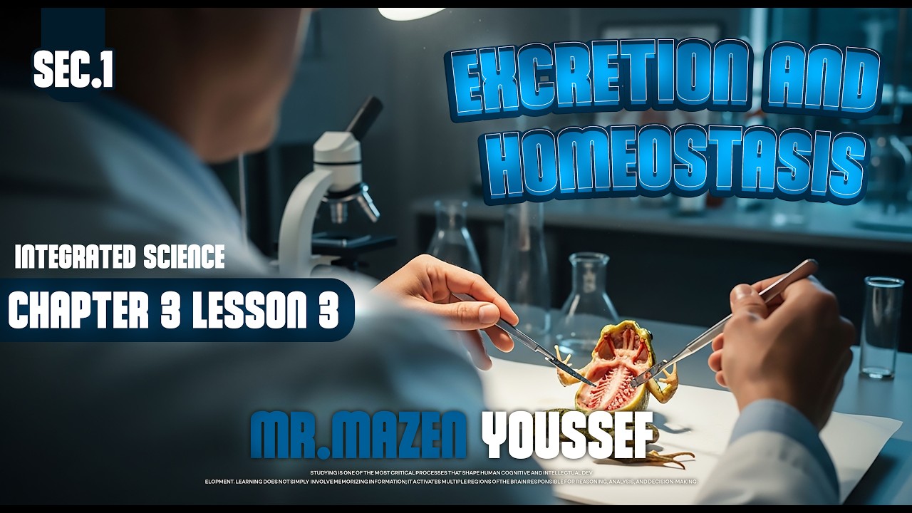 Sec 1 Integrated Science Chapter 3 lesson 3 Excretion and Homeostasis الترم التاني term 2 2026