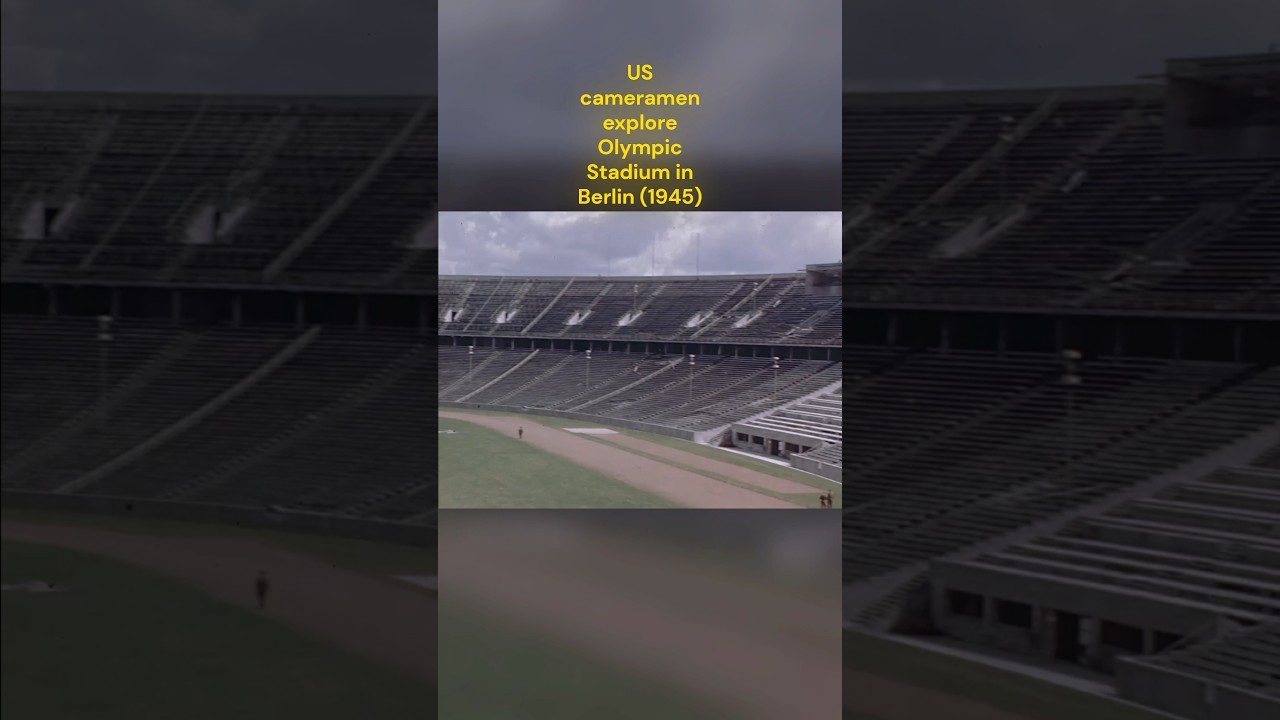 US cameramen explore Olympic Stadium in Berlin (1945) #shorts