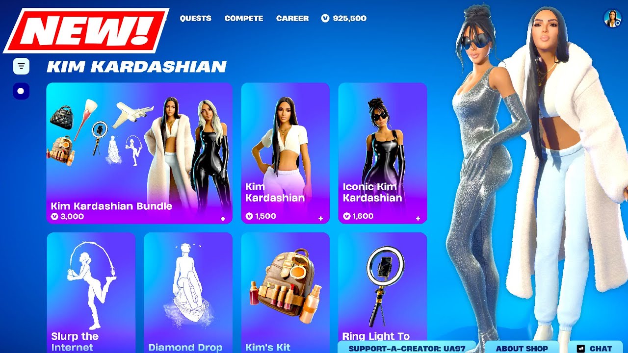 Kim Kardashian Skin Fortnite Full Showcase!