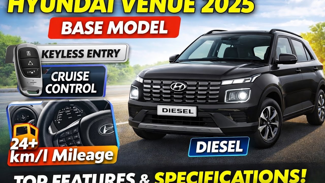 #hyundai #venue #diesel #2025 Base Model S+Variant Price Features and Specifications 