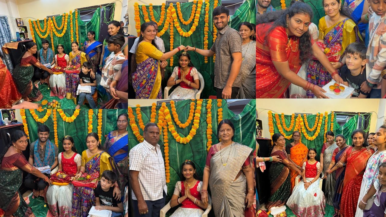 దీవెన ఫంక్షన్🤗అమ్మ వాళ్లు తెచ్చిన బట్టలతో ఓడి నింపడం కార్యక్రమం మొదలైంది👍#mpv#function#family#love 