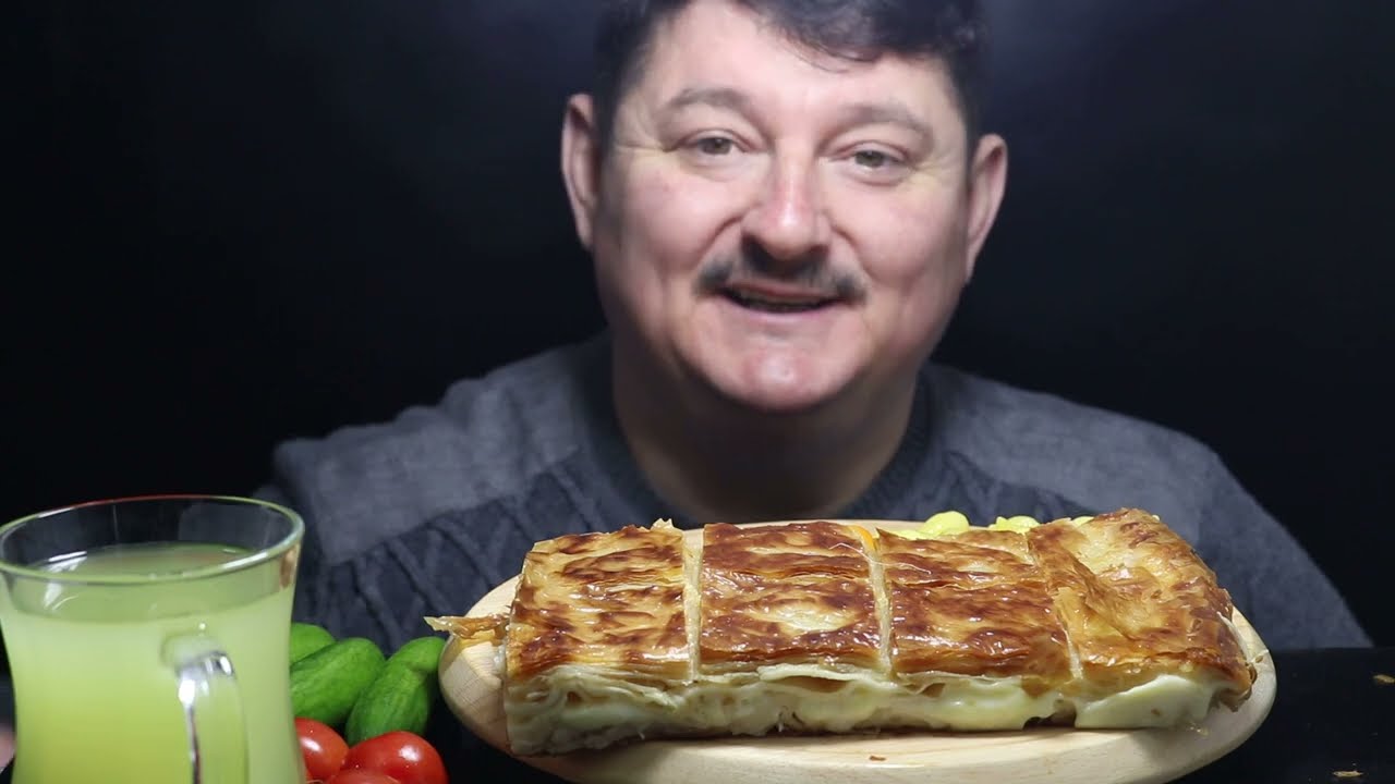 ||ASMR MUKBANG|| KAŞARLI B&ouml;rek, Salatalık ve Domates asmr |  Patty, Cucumber and Tomato asmr