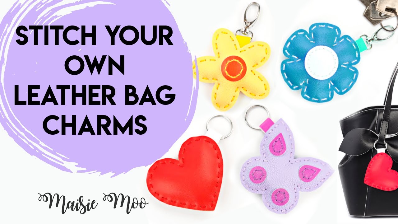 DIY Leather Bag Charms, Flower Key-chain Tutorial by Maisie Moo Design