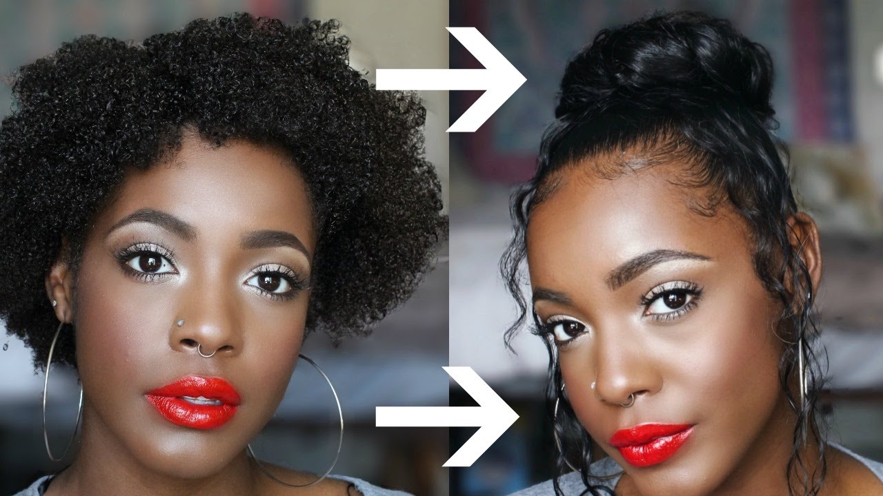 How To: 10 Minute Sleek Messy Bun + Baby Hair on Short Natural Hair for Special Occasions