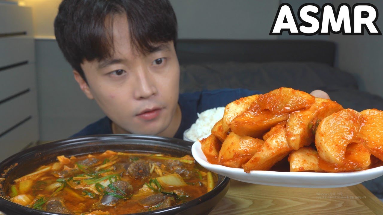 [와차밥] 아삭아삭 석박지 얼큰한 순대전골 밥 말아먹기👍 리얼사운드먹방 요리 MUKBANG ASMR REAL SOUND EATING SHOW COOKING RECIPE