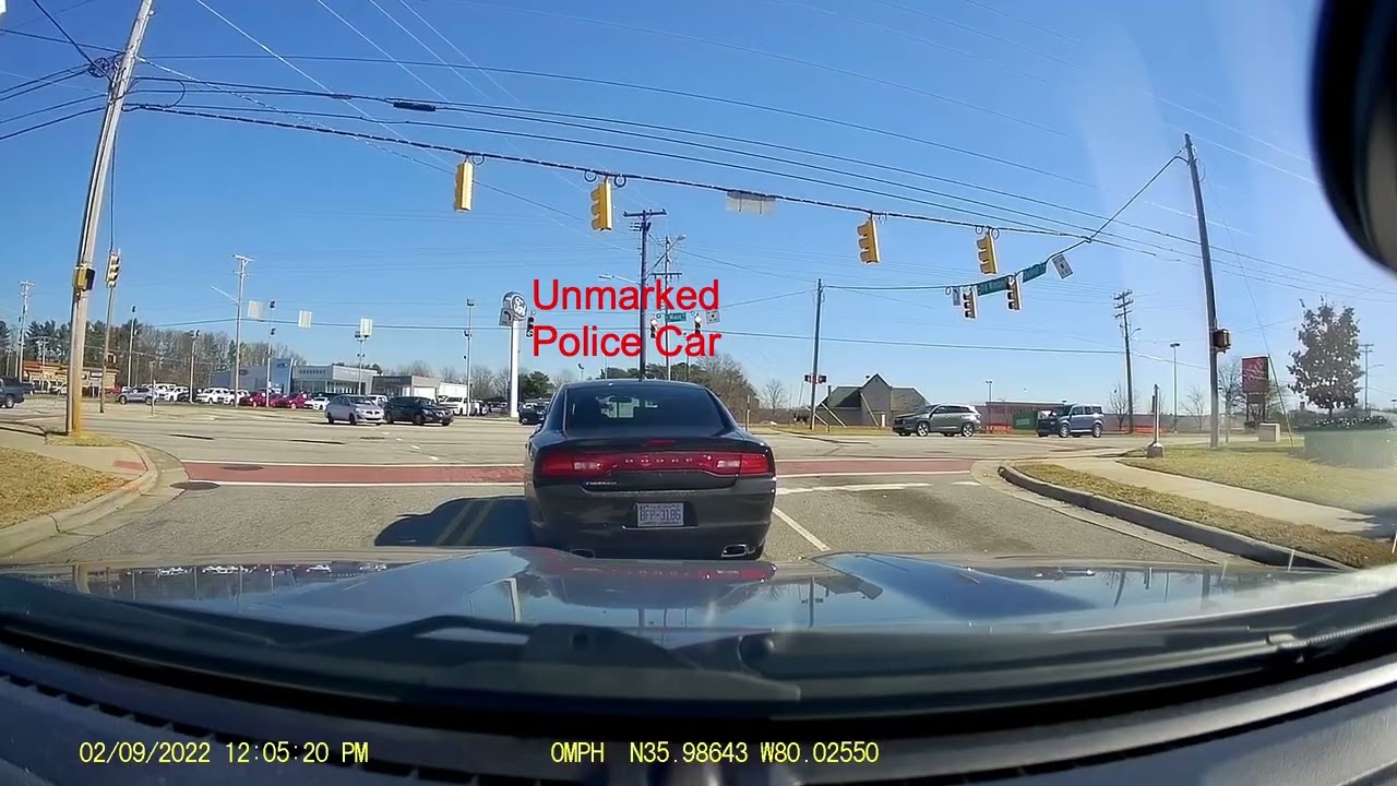 Driver pulled out in front of unmarked police car
