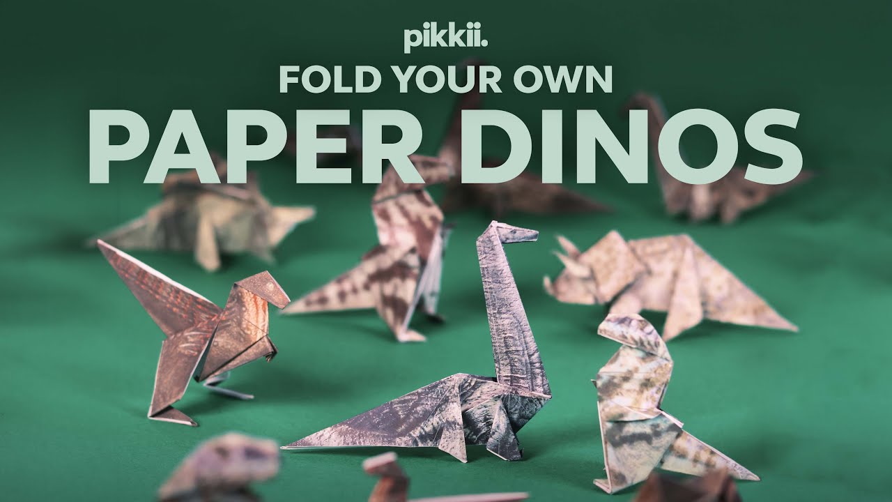 Easy Origami Dinosaurs Tutorial | Step by Step How to Fold Instructions for Paper Dinos by Pikkii