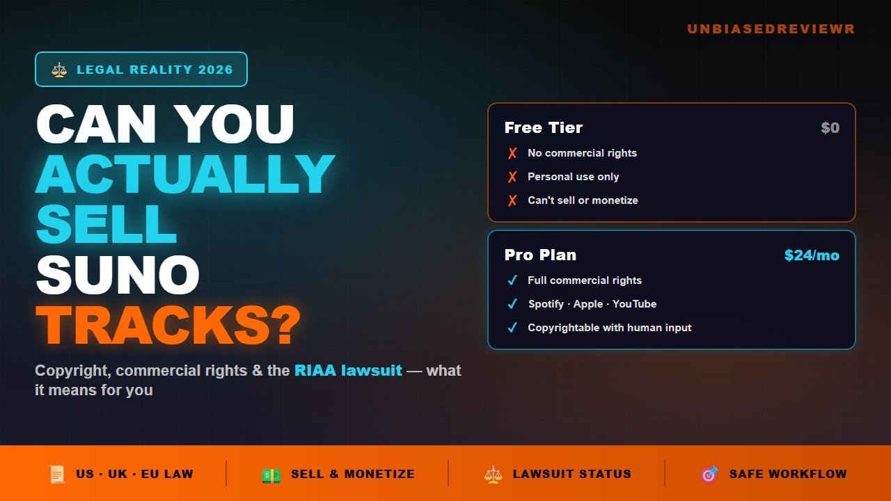 Suno Copyright Explained 2026 &mdash; Can You Legally Sell AI Music?