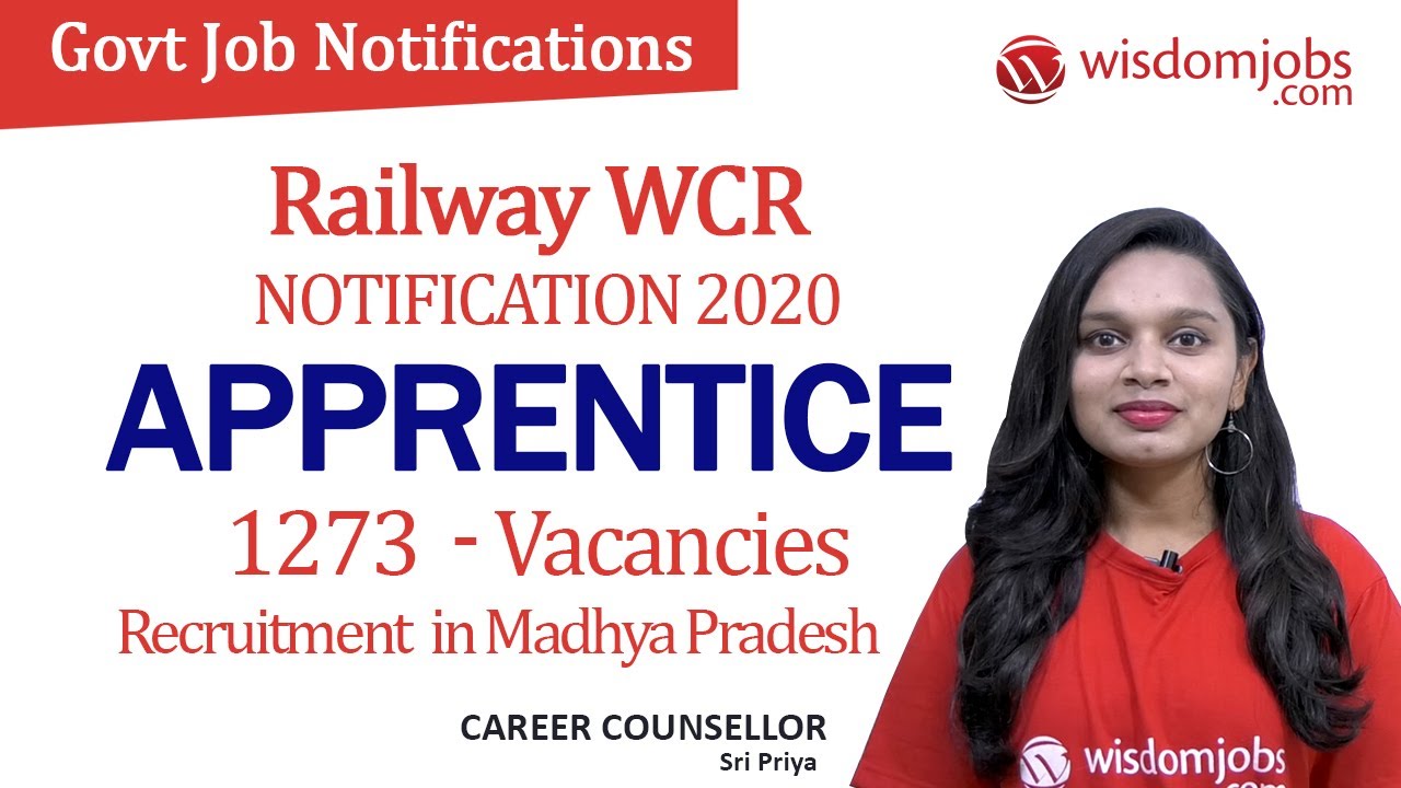 Railway WCR Jabalpur Recruitment 2020  1273 Apprentice Vacancies in Madhya Pradesh @Wisdom Jobs