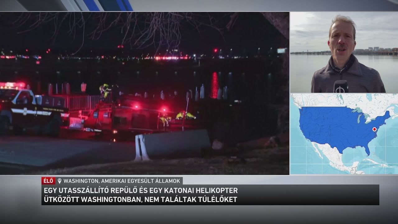 Egy utasszállító repülő és egy katonai helikopter ütközött Washington közelében