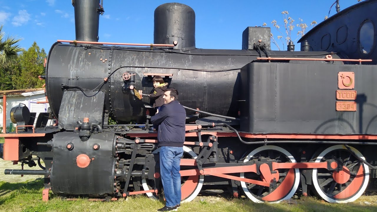 TRAIN MUSEUM FUN OUTDOOR ACTIVITY WITH BABY CESUR.(Çamlık Buharlı Lokomotif Müzesi).Fil-Turk Vlog.