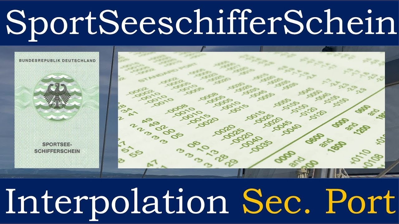 Sportseeschifferschein Prüfung Navigation Gezeiten Secondary Port, Interpolation Teil 3