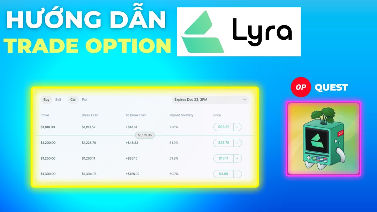 Hướng Dẫn Optimism Quest: Trade Option Tr&ecirc;n Lyra Finance