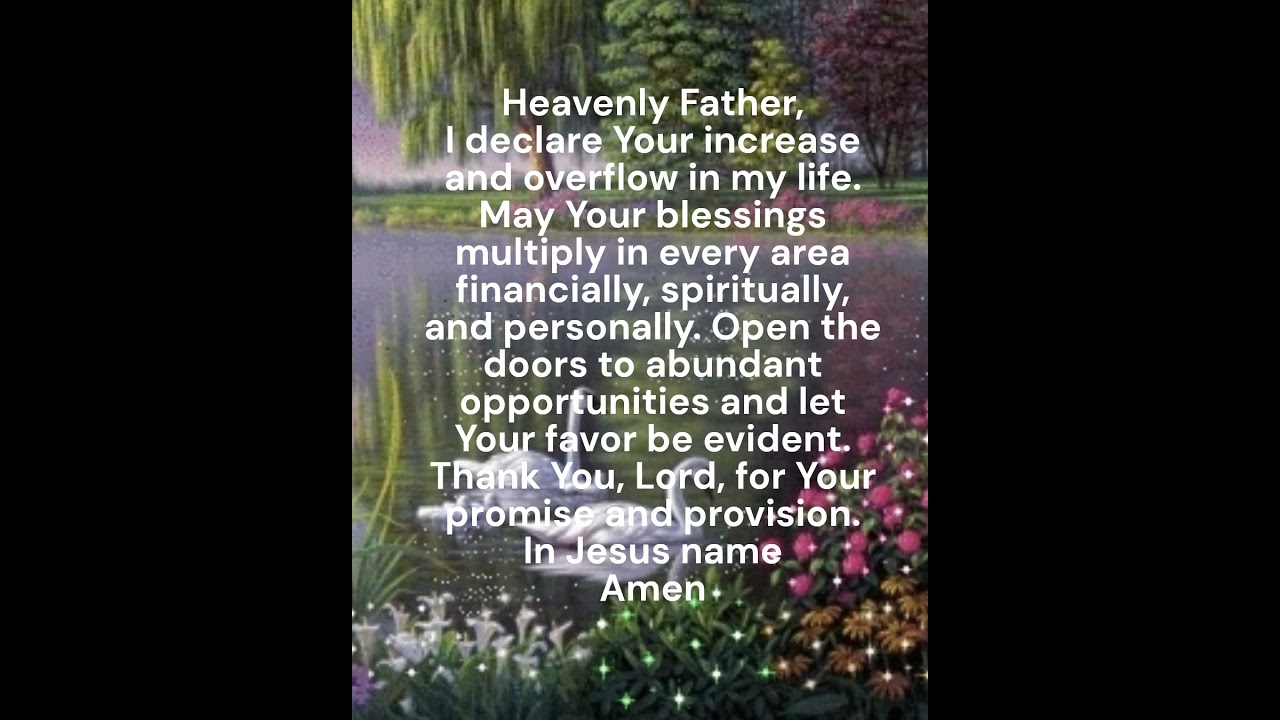 DECLARATION OF INCREASE AND OVERFLOW IN YOUR LIFE🙏