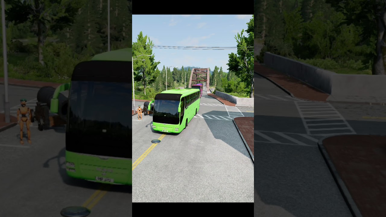 Realistic Bus Crash Test 🚗💥 | BeamNG Drive #beamngdrive #trucks #beamng #車&nbsp;&nbsp;#carcrash