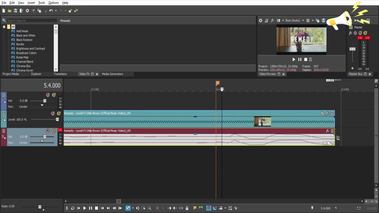 How to mix directly from Sony Vegas both audio and video without using Sony acid completely