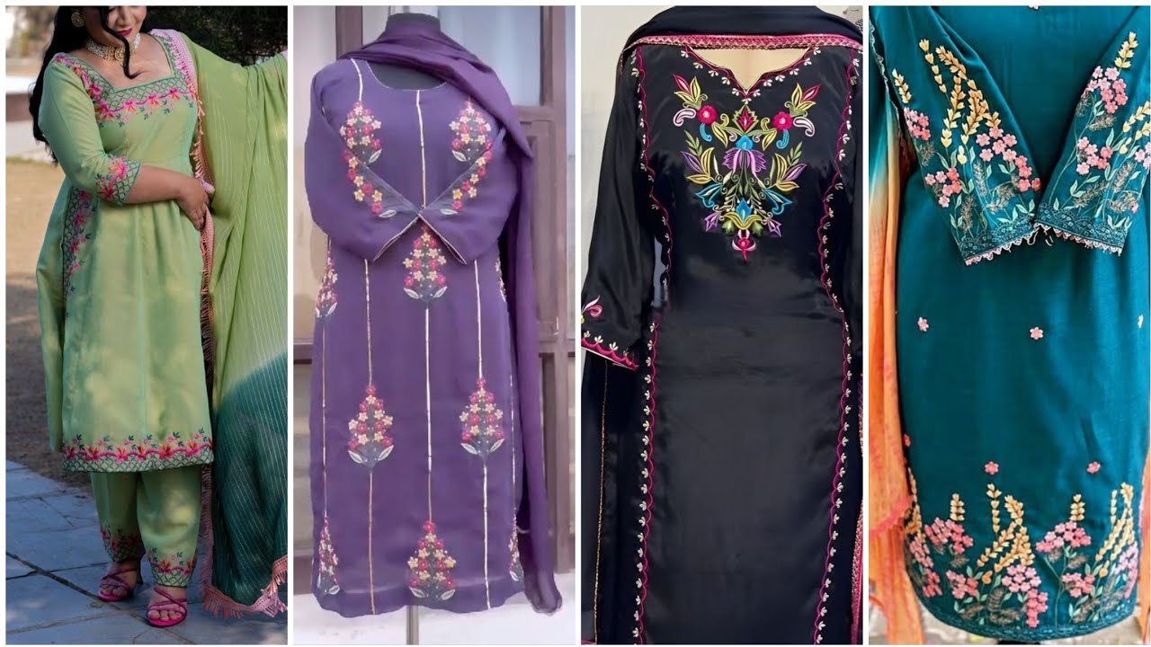 New machine embroidery suit designs|| trending & latest machine embroidery  #machineembroidery 