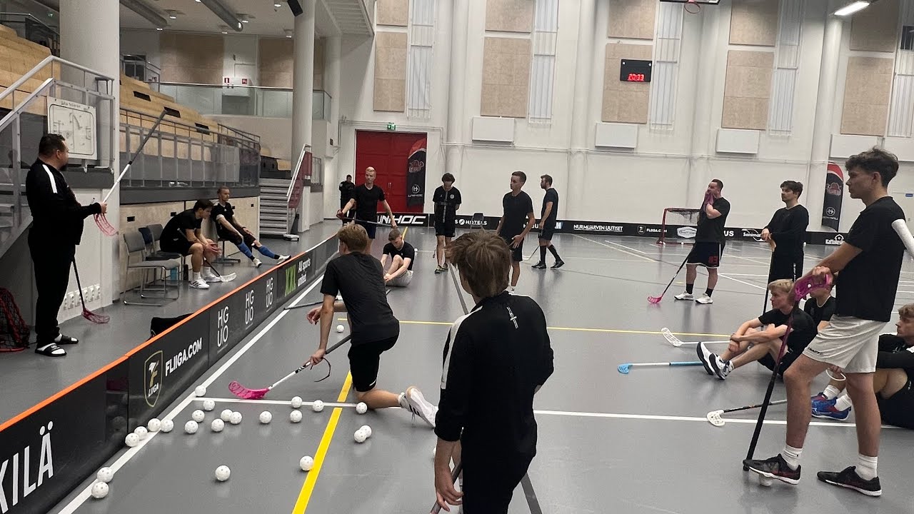 Floorball Transition Drill (1vs2 – 2vs3 – 3vs4) + Crossbar Challenge | SB-Pro Practice