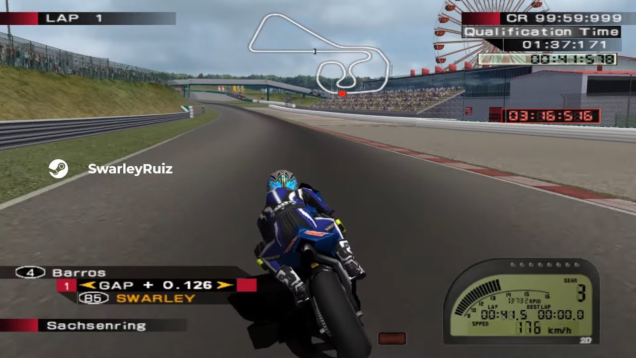 MotoGP 4 PS2 | Sachsenring | Trayectoria #40