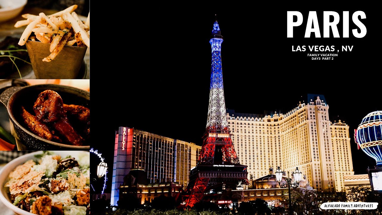 Eating lunch under a tree in Paris Las Vegas | Flamingo Habitat | Is Vegas family friendly at night?
