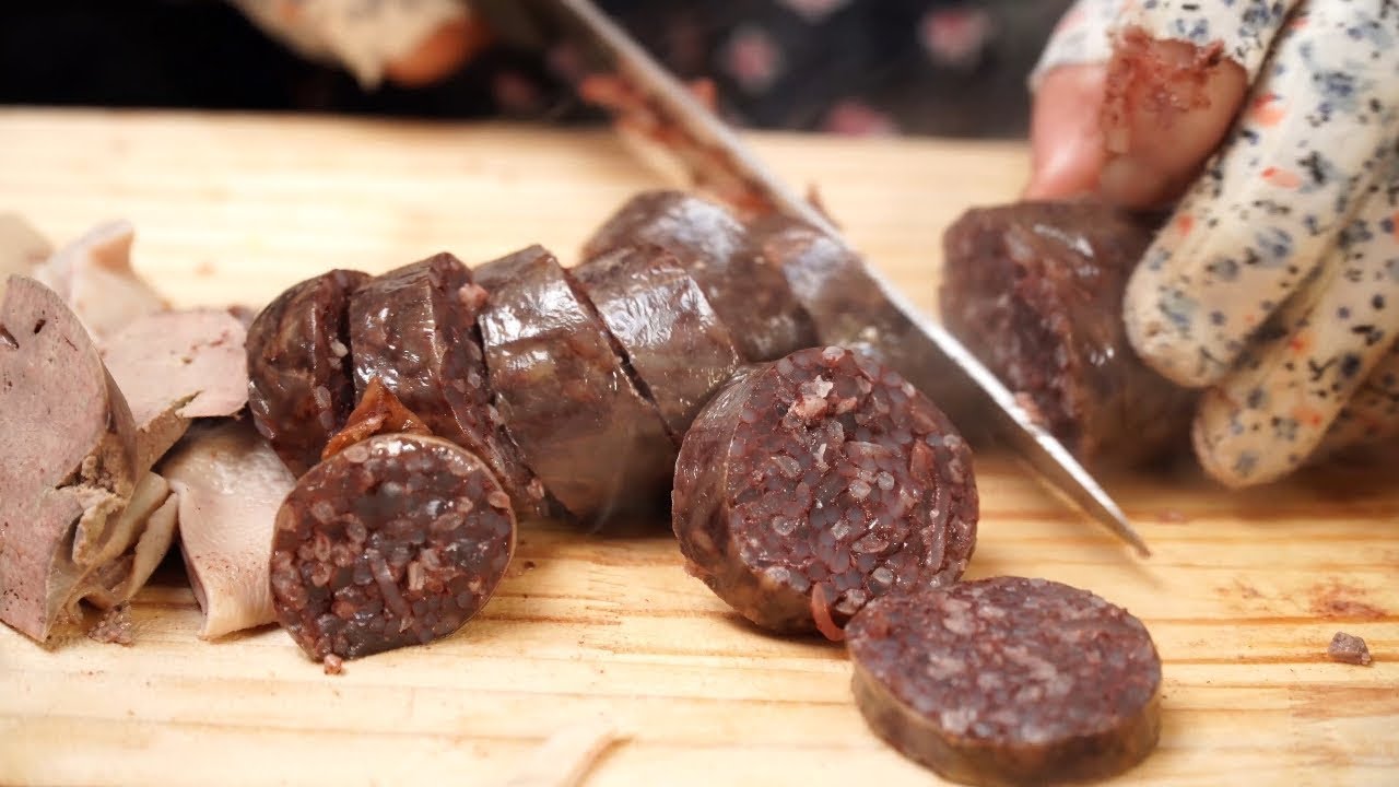 Корейская уличная еда - Настоящая кровавая колбаса корейской бабушки