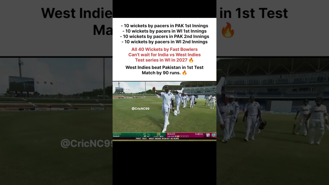 A Fast Bowling Masterclass in the Caribbean! 🔥 West Indies beat Pakistan in 1st Test by 90 runs 🥶