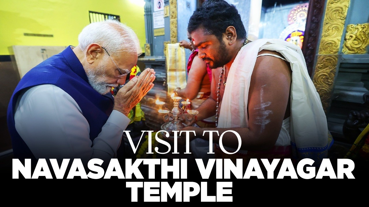 LIVE: PM Modi visits Navasakthi Vinayagar Temple in Seychelles