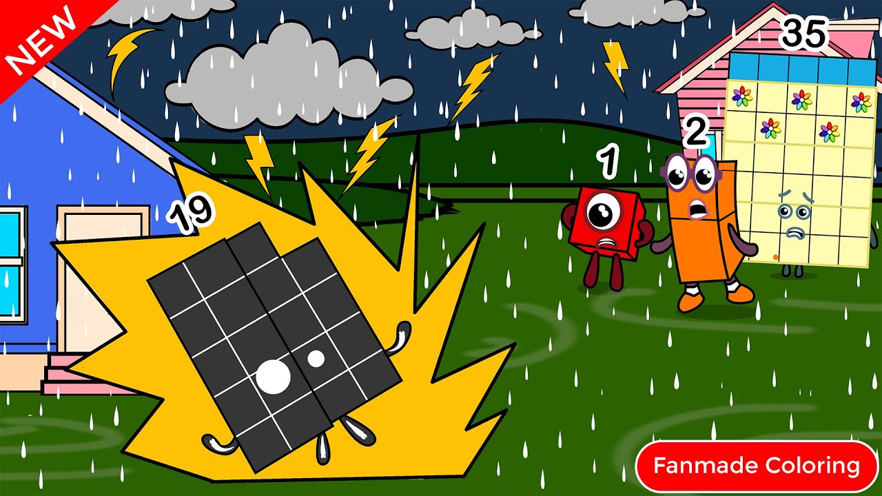 Thunder, Go Away!!! Numberblocks Fanmade Coloring Story