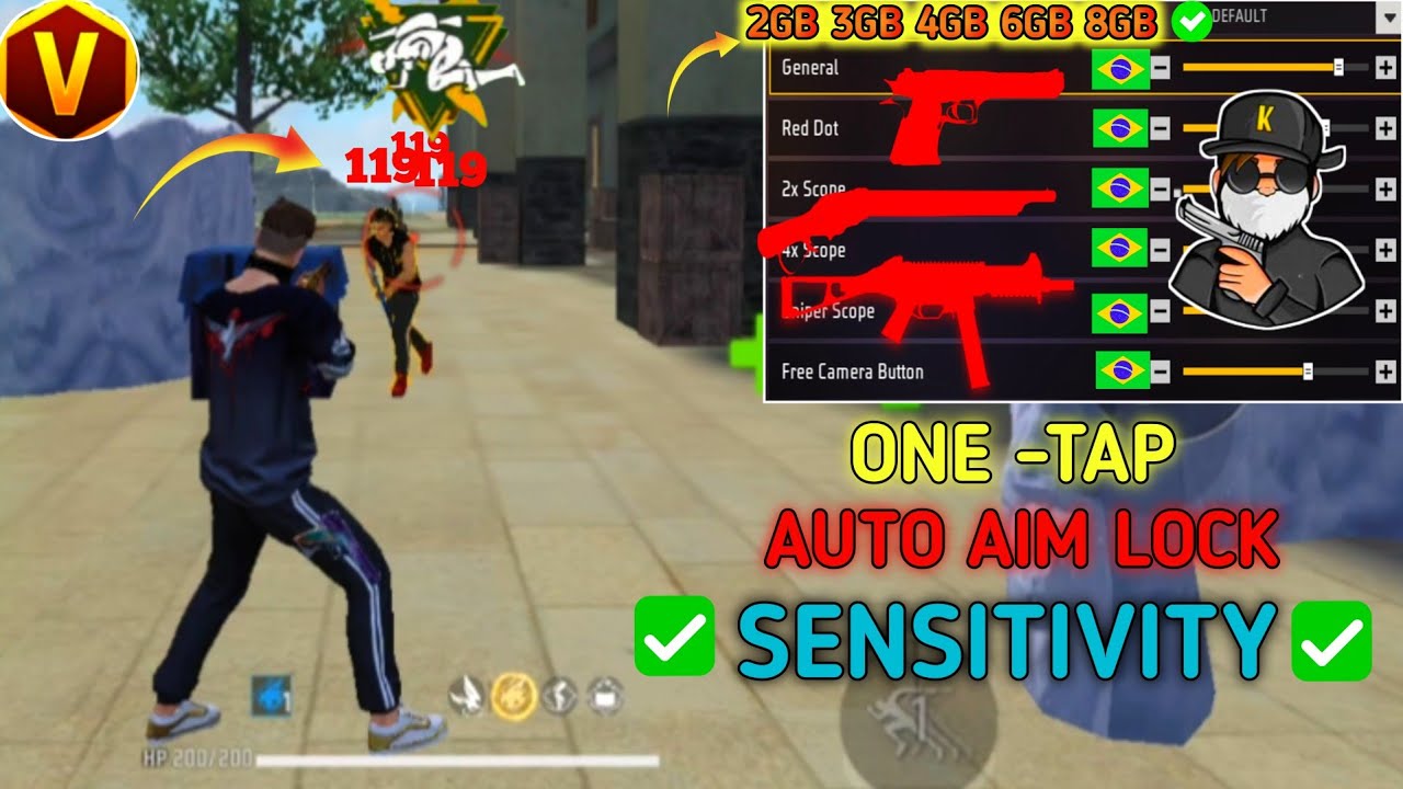 Free Fire Auto Headshot 🔥 ☠️ Sensitivity Setting | One -Tap Setting |