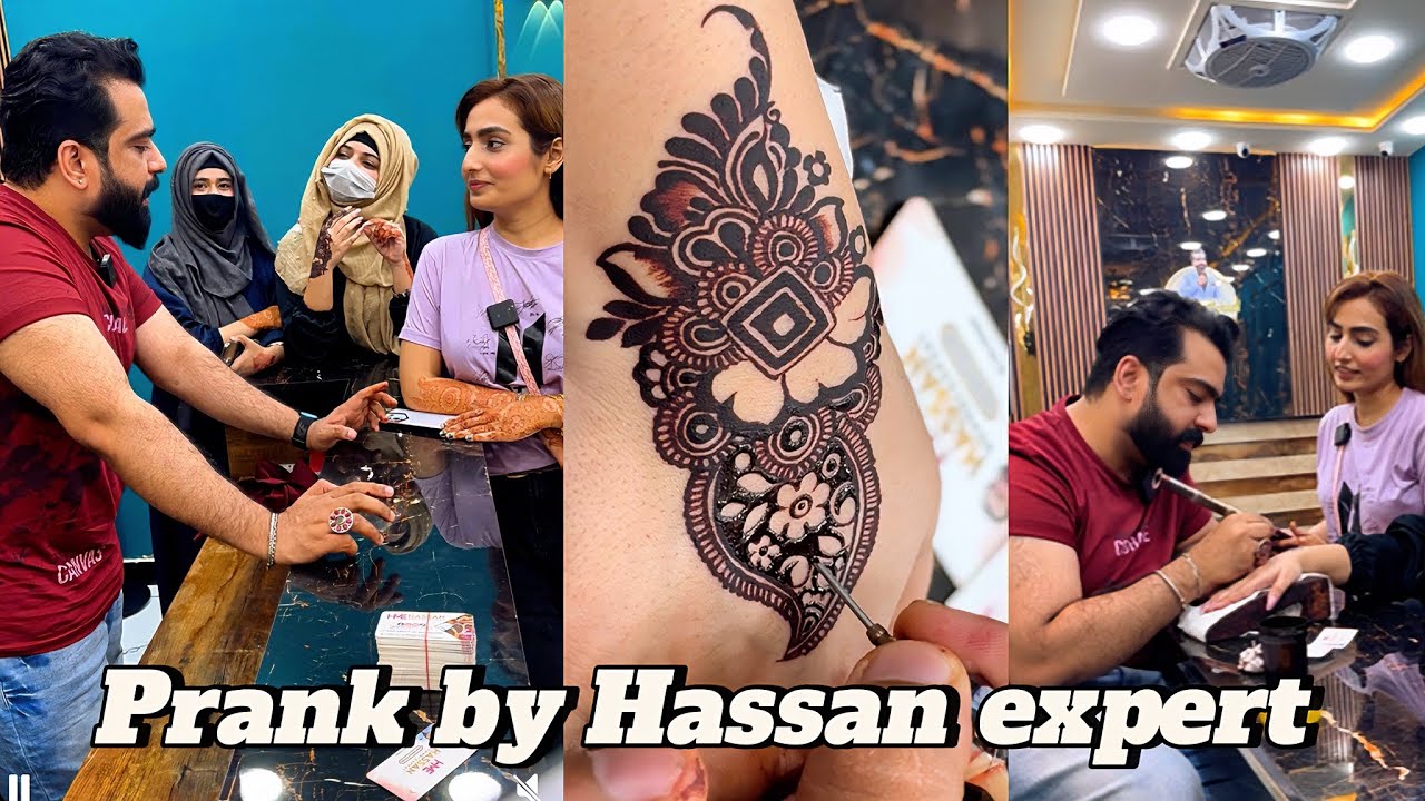 Prank by Hassan mehndi expert | 2024 | funny video #hassanmehndiexpert #mehndi #henna #funny