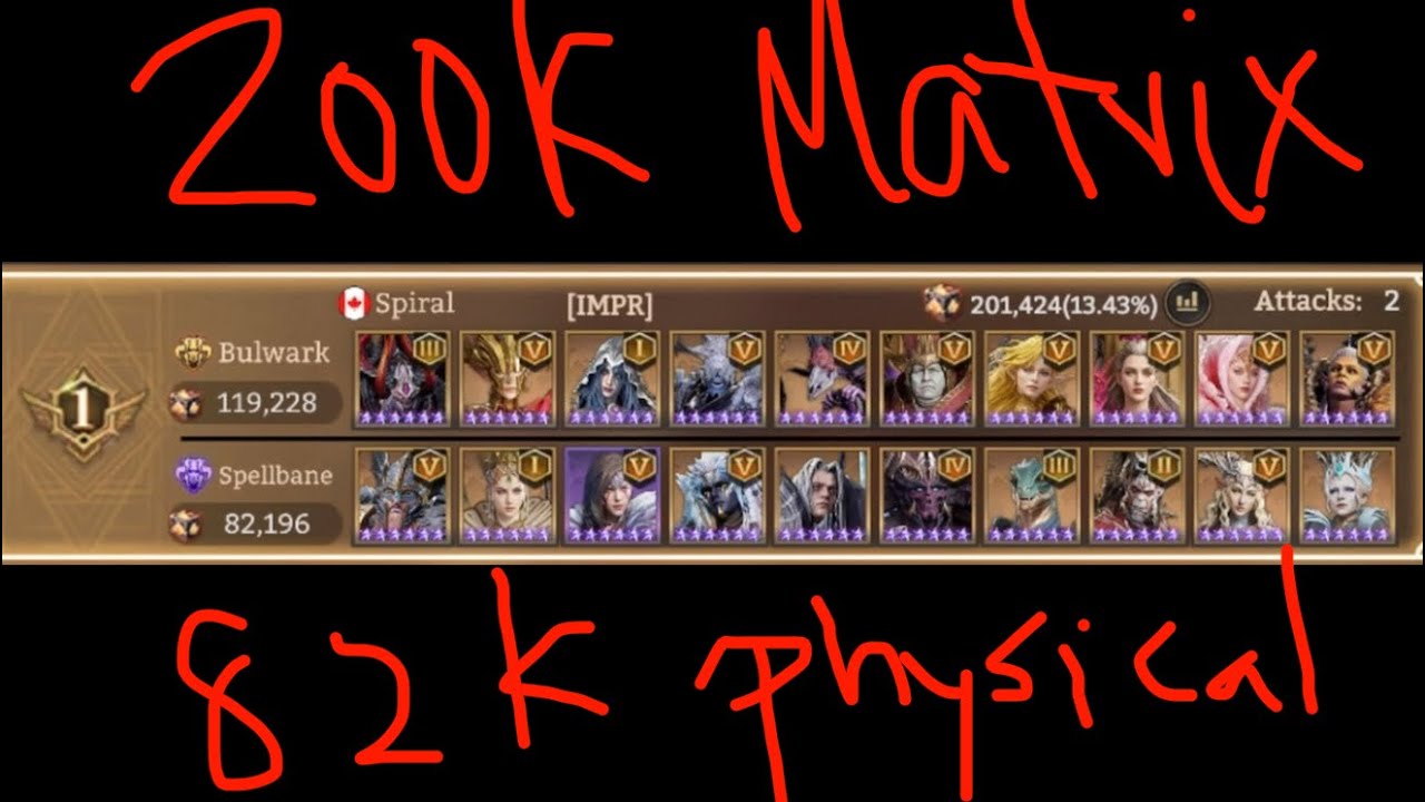 WOR Matrix 200k, 82k spellbane magic, GUIDE IN DESCRIPTION, watcher of realms
