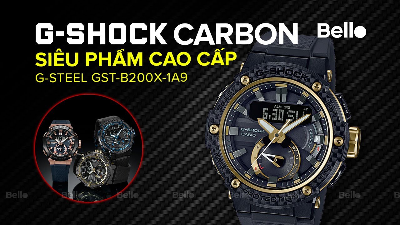 GST-B200X-1A9 - Đập hộp và chỉnh đồng hồ G-Shock G-Steel Carbon