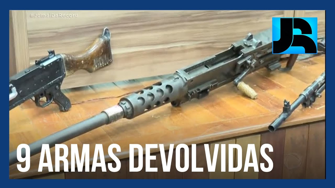 Nove das 21 metralhadoras furtadas do arsenal de guerra do Exército são devolvidas aos militares