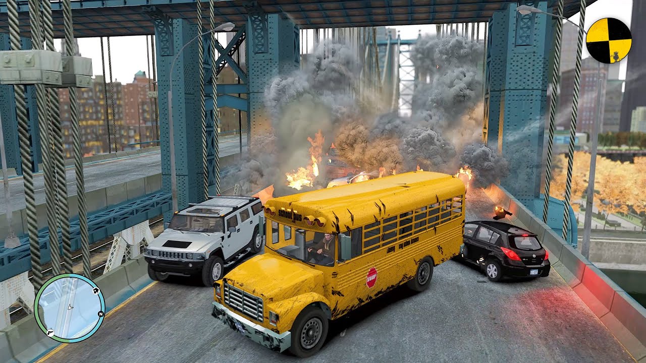 GTA 4 Crazy School Bus Crashes Ep.5