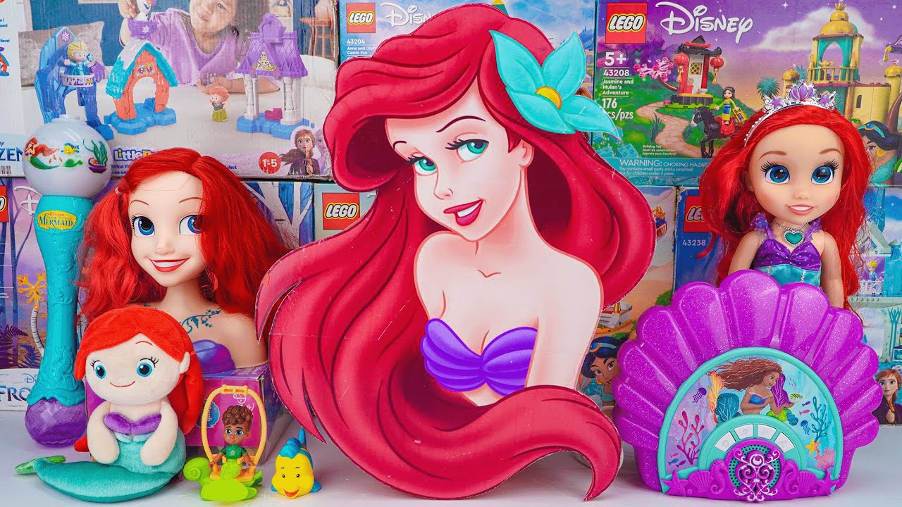 Disney Princess Toys Collection Unboxing | Disney Princess Ariel Mermaid Castle Toys 🐚💜 | ASMR Toys