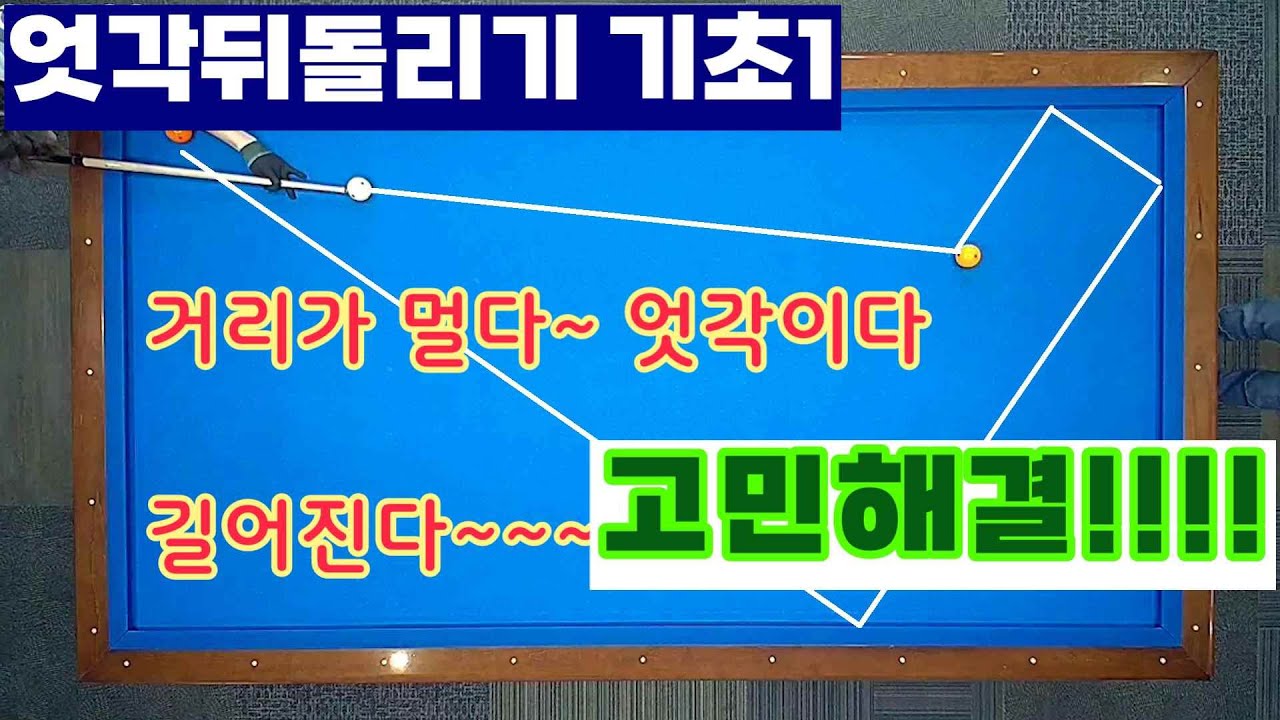 [정당법#287]먼거리 엇각뒤돌리기 코너공략 해결1 #lpba #billiards #pba #당구레슨 #당구시스템