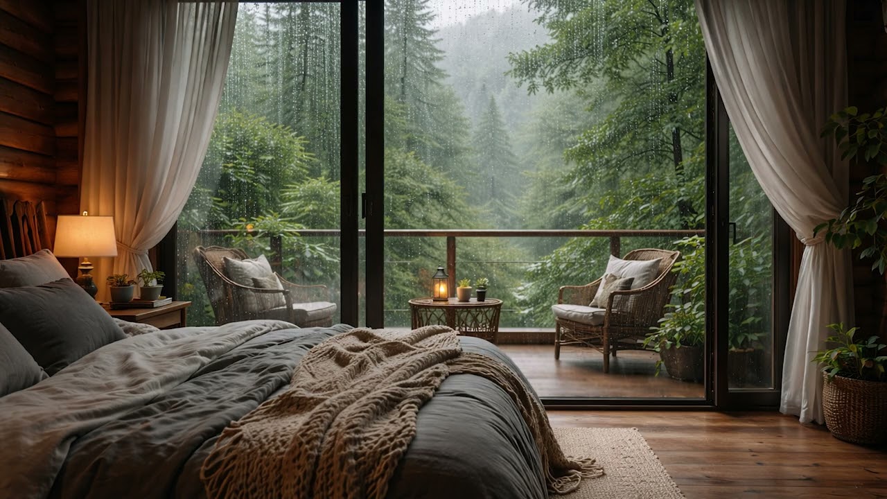 🌧️ Deep Rain Sounds in a Cozy Forest Cabin | Relax, Sleep, Focus | No Music