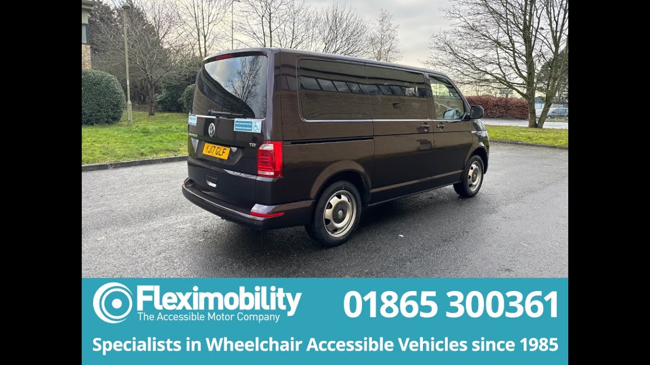 VW Transporter YJ17GLE Transfer to Drive WAV with 6 way seat, 4 Seats, Auto Tailgate + Auto Ramp